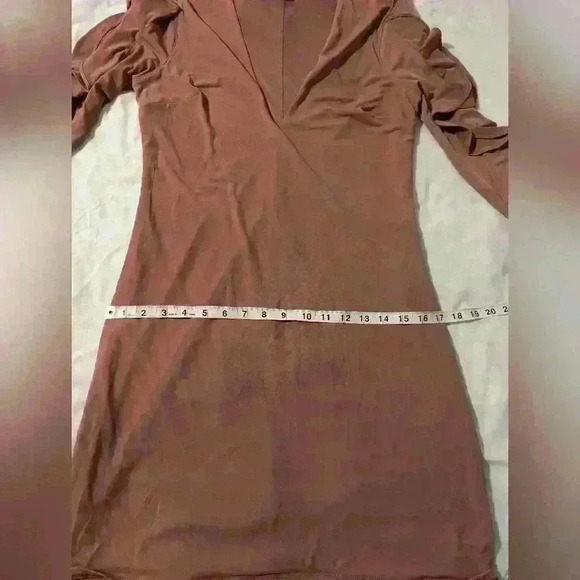 Express Mauve Bodycon Ruffle and Lace Sleeve Dress Size M - Picture 12 of 12